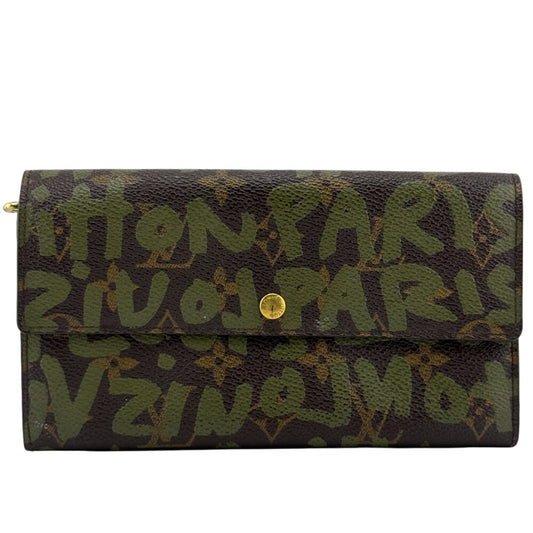 LOUIS VUITTON Long Wallet Purse M92188 Monogram canvas, coated canvas Brown Monogram Graffiti Pochette Porte Monnaie Credit