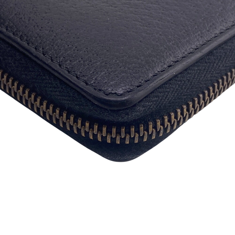 GUCCI Long Wallet Purse 428736 leather black GG Marmont