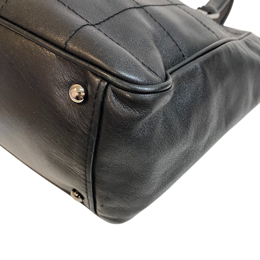 CHANEL Tote Bag leather black Chocolate bar