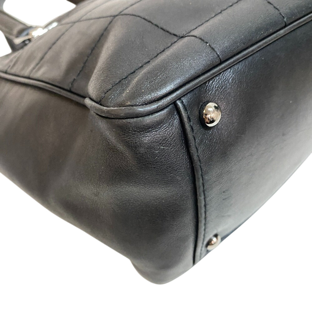 CHANEL Tote Bag leather black Chocolate bar