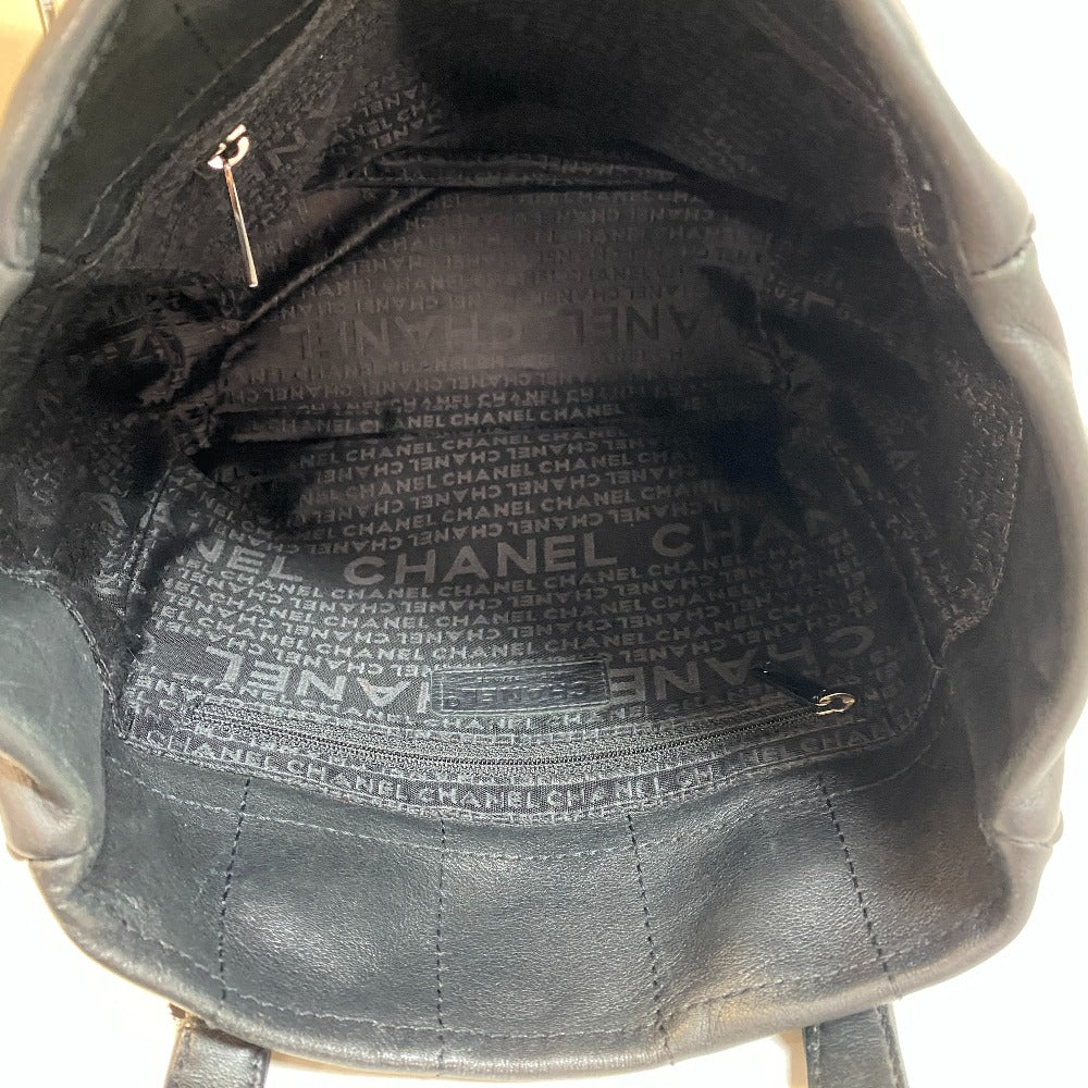 CHANEL Tote Bag leather black Chocolate bar