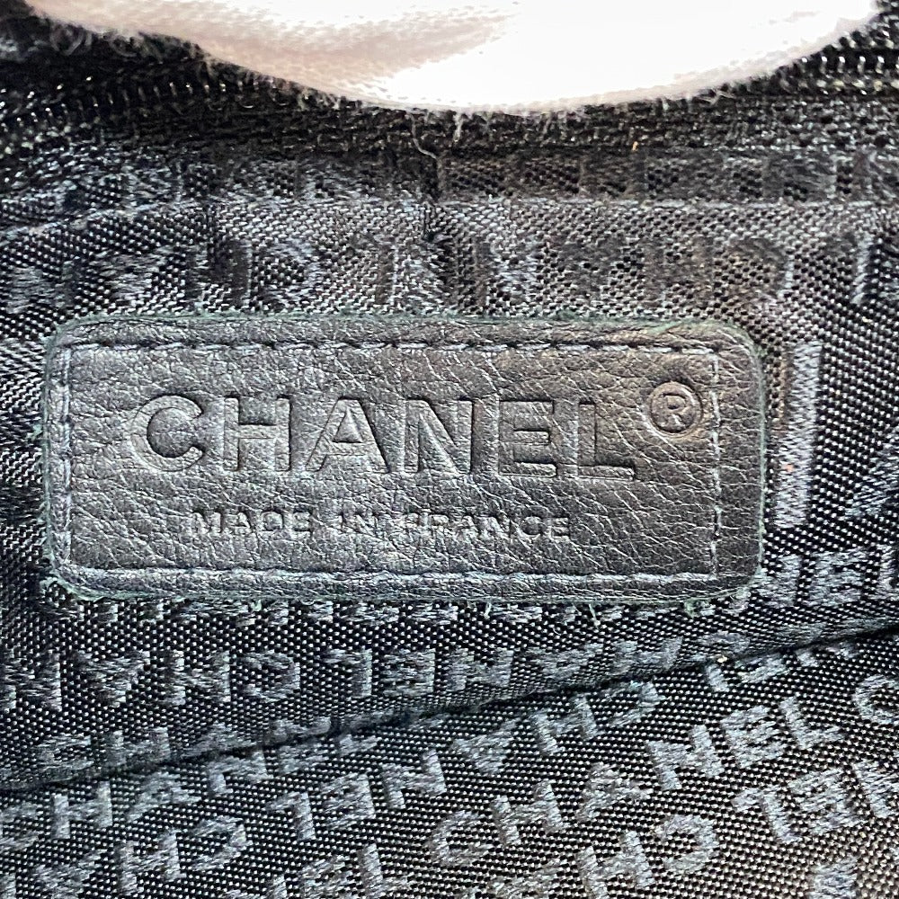 CHANEL Tote Bag leather black Chocolate bar