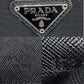 PRADA Bifold Wallet Leather, Nylon black Triangular logo Women Used Authentic
