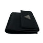 PRADA Bifold Wallet Leather, Nylon black Triangular logo Women Used Authentic