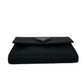 PRADA Bifold Wallet Leather, Nylon black Triangular logo Women Used Authentic