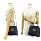 CELINE Shoulder Bag leather Navy