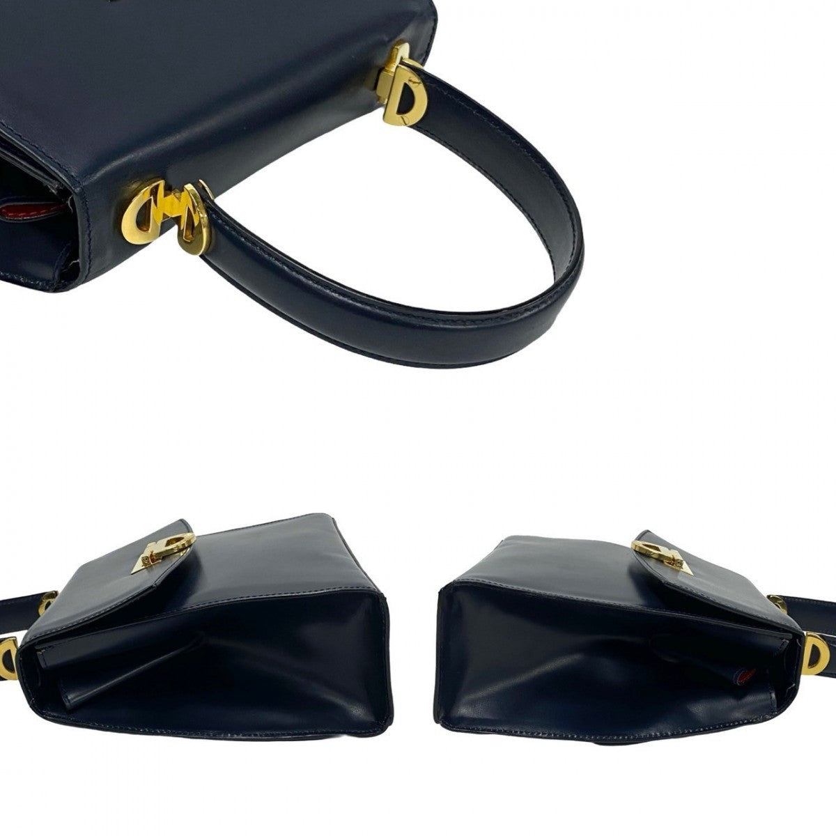 CELINE Shoulder Bag leather Navy