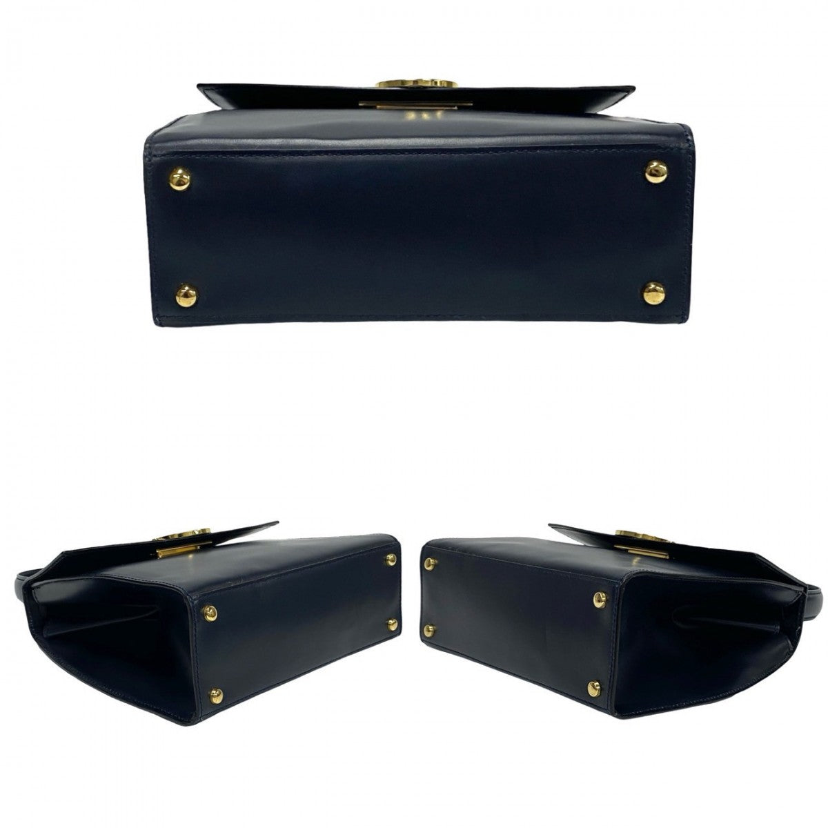 CELINE Shoulder Bag leather Navy