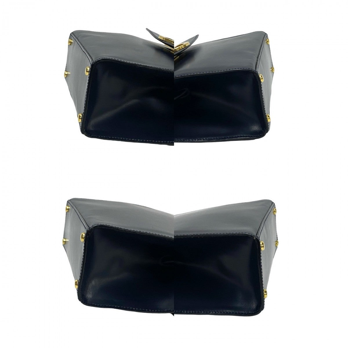 CELINE Shoulder Bag leather Navy