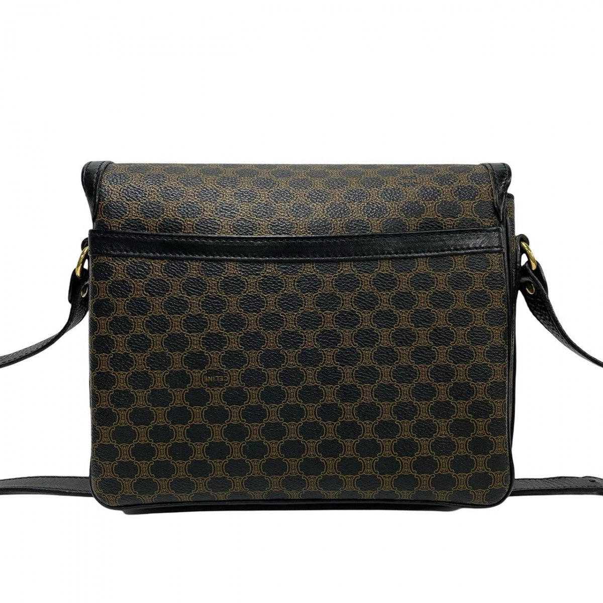CELINE Shoulder Bag Leather, PVC black Macadam Brazon Women Used Authentic