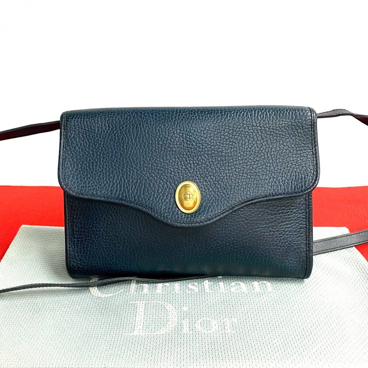 Dior Shoulder Bag leather Navy