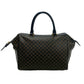 CELINE Handbag Leather, PVC black Macadam Blason Triomphe Pattern Women Used Authentic
