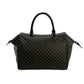 CELINE Handbag Leather, PVC black Macadam Blason Triomphe Pattern Women Used Authentic