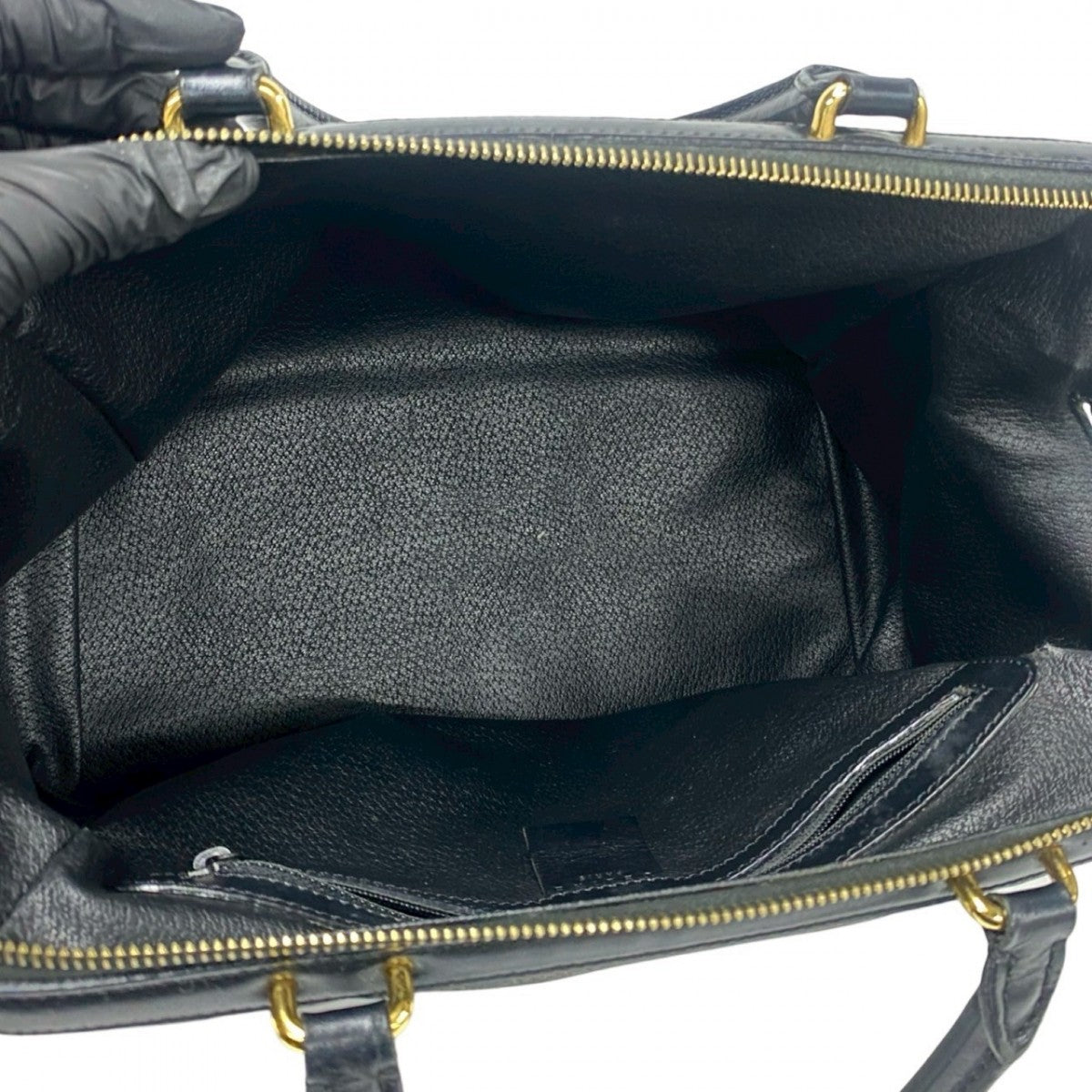 CELINE Handbag Leather, PVC black Macadam Blason Triomphe Pattern Women Used Authentic