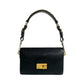 PRADA Shoulder Bag Leather, Tweed black logo Metal Women Used Authentic