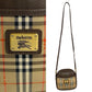 BURBERRY Shoulder Bag Leather, Canvas Brown Nova Check Women Used Authentic