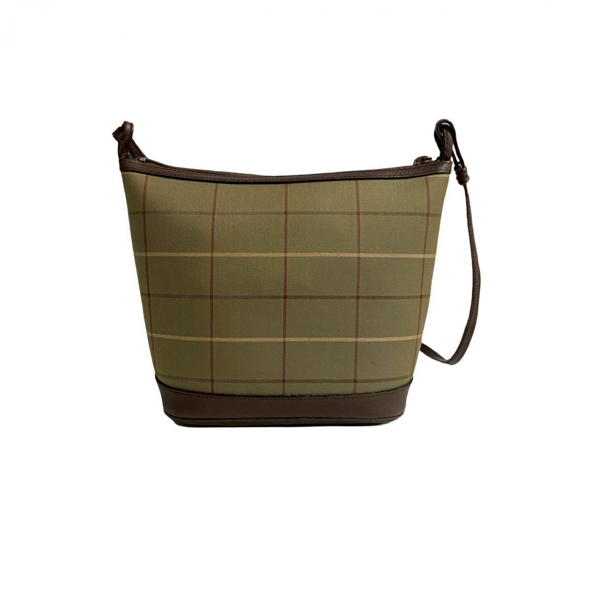 BURBERRY Shoulder Bag Leather, Canvas khaki Shadow Horse logo Nova Check Women Used Authentic