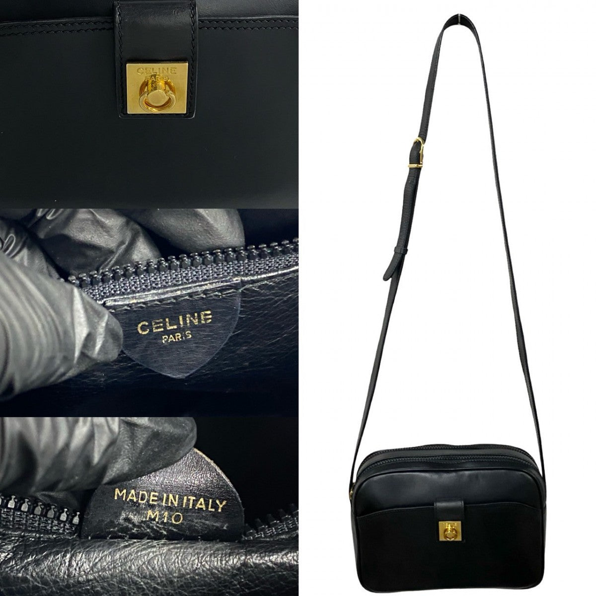 CELINE Shoulder Bag Calfskin black