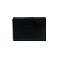 PRADA Bifold Wallet leather black Triangle Logo Plate Metal Women(Unisex) Used Authentic