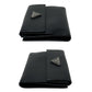 PRADA Bifold Wallet leather black Triangle Logo Plate Metal Women(Unisex) Used Authentic