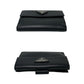 PRADA Bifold Wallet leather black Triangle Logo Plate Metal Women(Unisex) Used Authentic
