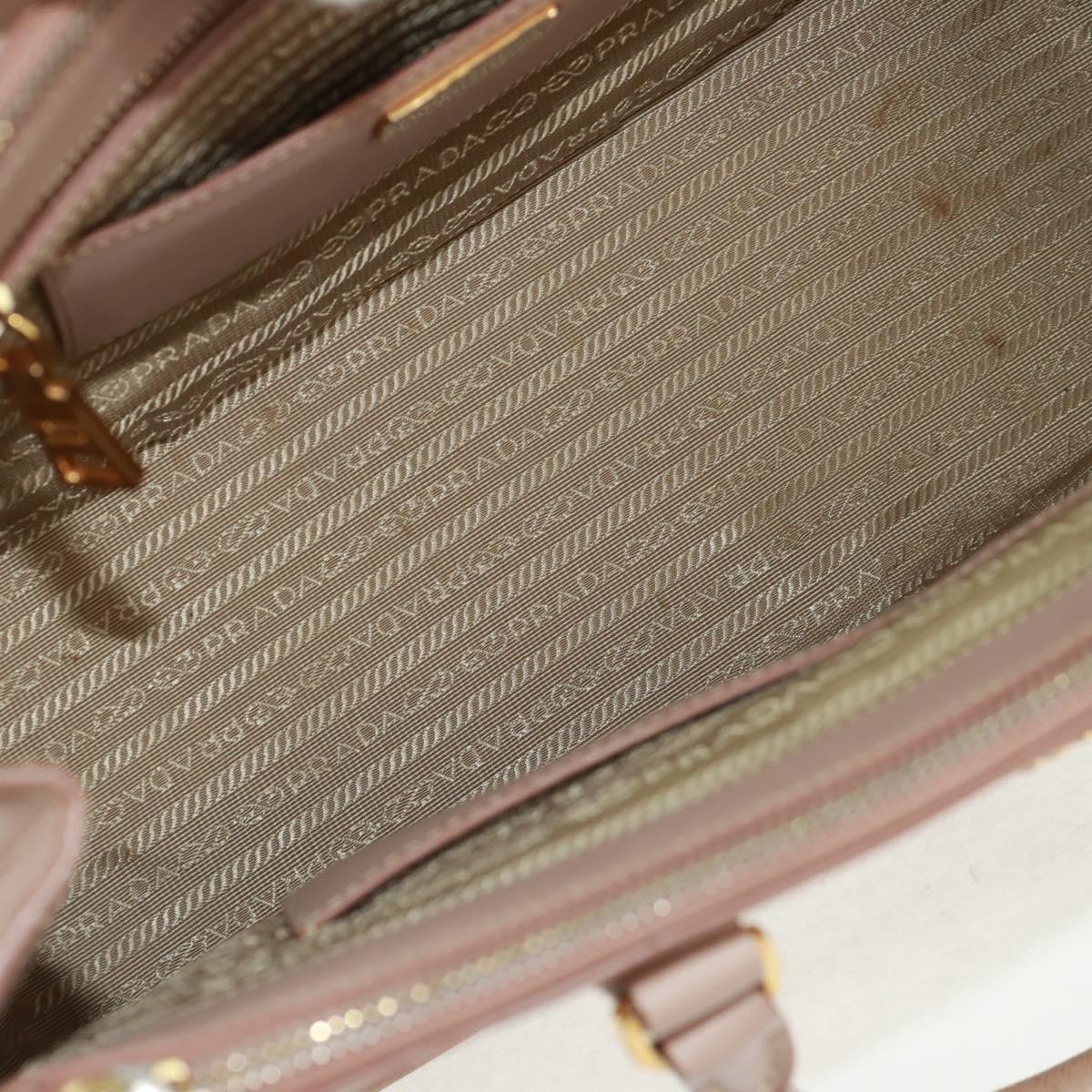 PRADA Two Way Hand Bag Saffiano Leather Pink Gold