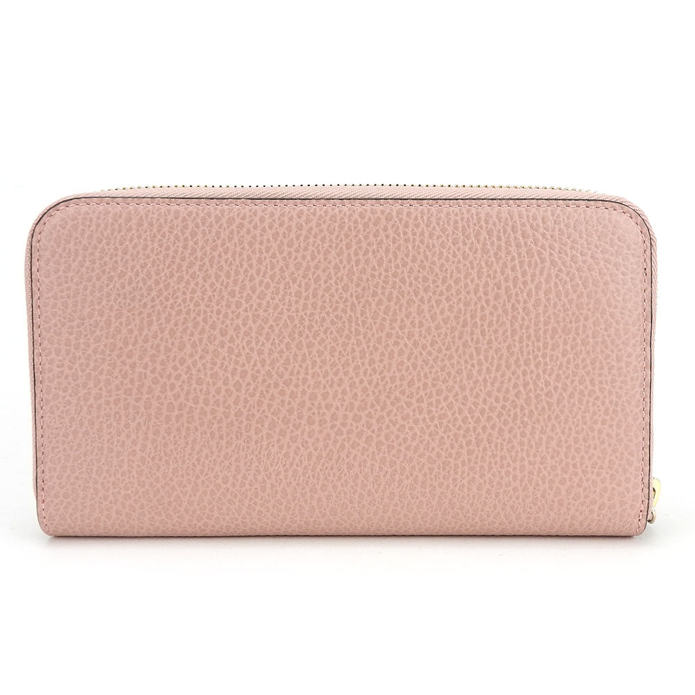 GUCCI Long Wallet Purse 449347 leather pink Interlocking Women Used Authentic
