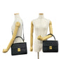 FENDI Shoulder Bag Epi Leather black FF logo Metal Women Used Authentic