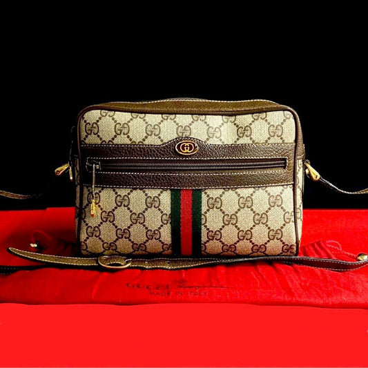 GUCCI Shoulder Bag leather Brown Sherry line