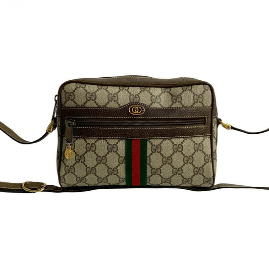 GUCCI Shoulder Bag leather Brown Sherry line