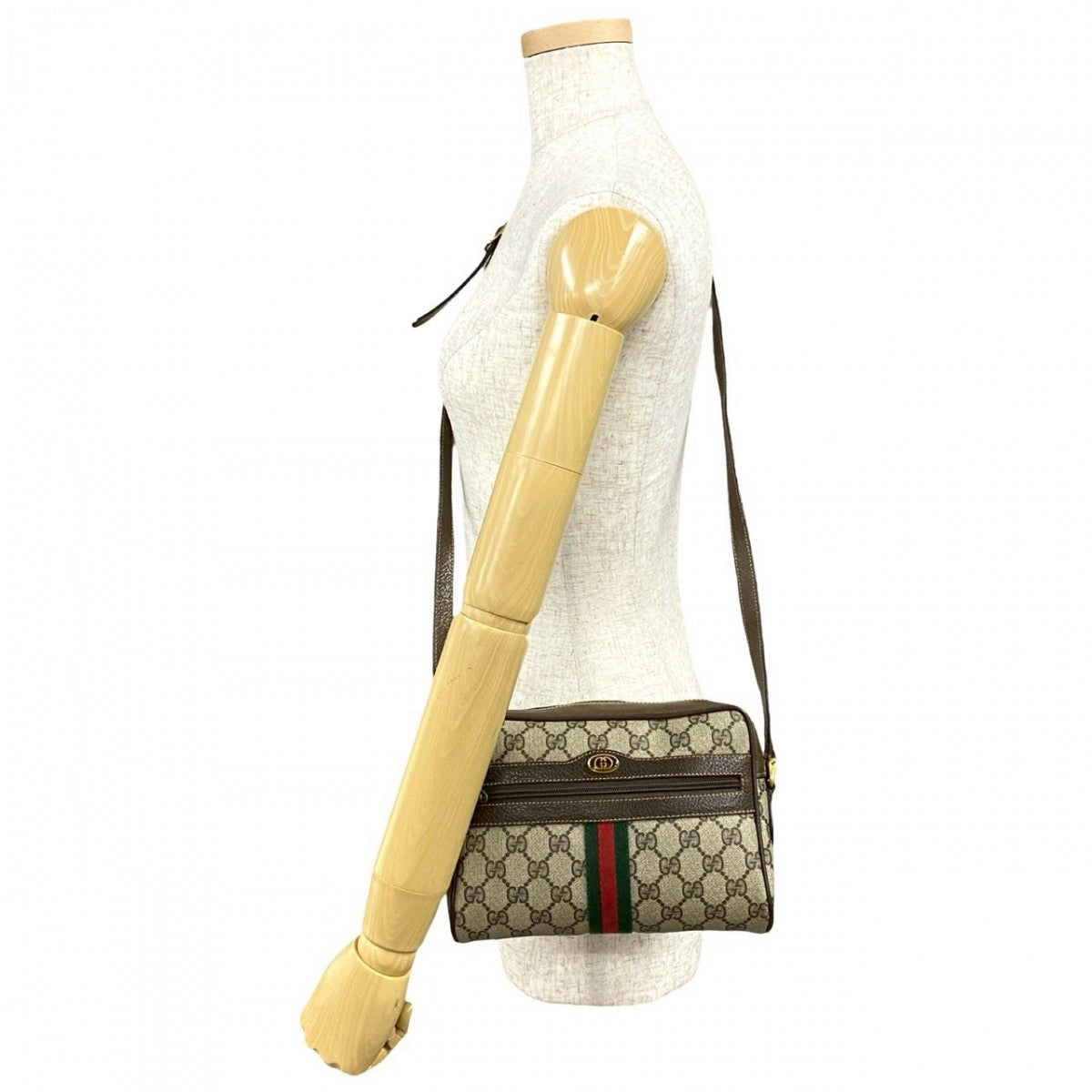 GUCCI Shoulder Bag leather Brown Sherry line