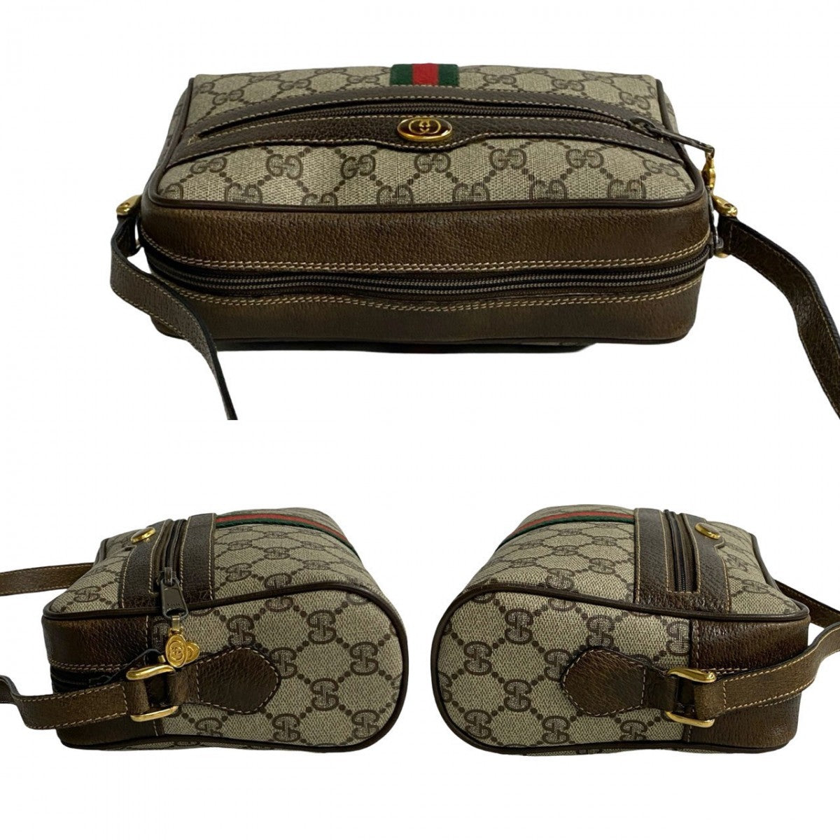 GUCCI Shoulder Bag leather Brown Sherry line