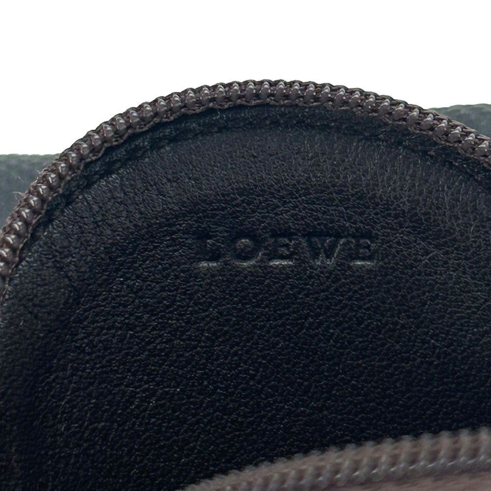 LOEWE Coin case leather Brown mens(Unisex) Used Authentic