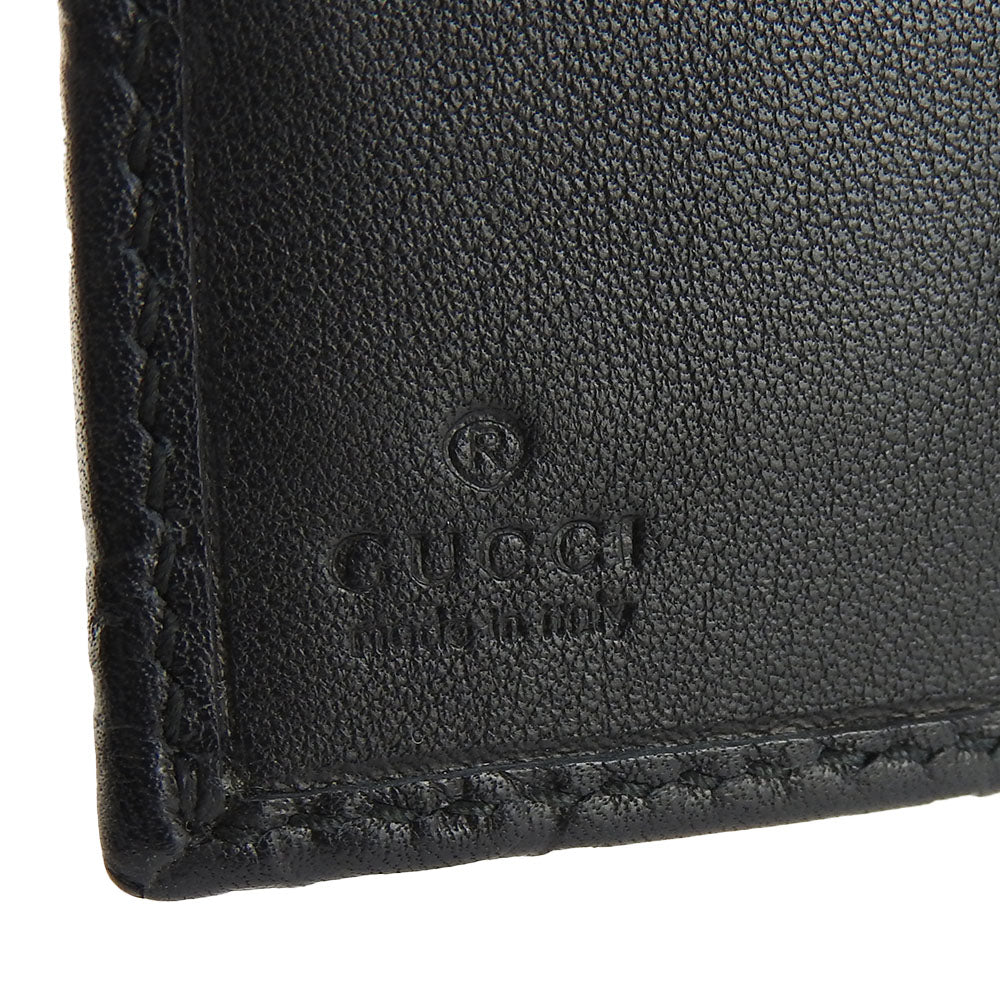 GUCCI Long Wallet Purse 244946 Sima leather black Guccisima Women Used Authentic