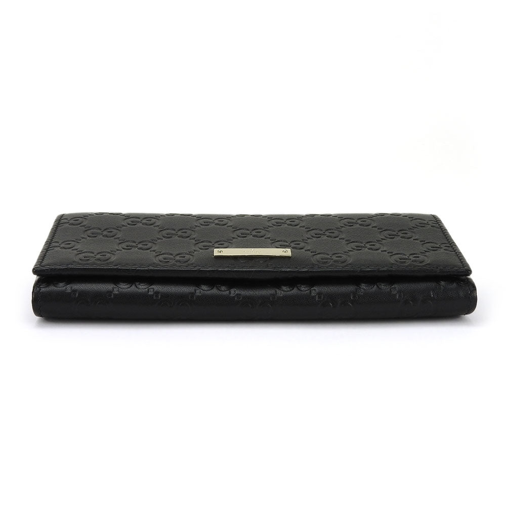 GUCCI Long Wallet Purse 244946 Sima leather black Guccisima Women Used Authentic