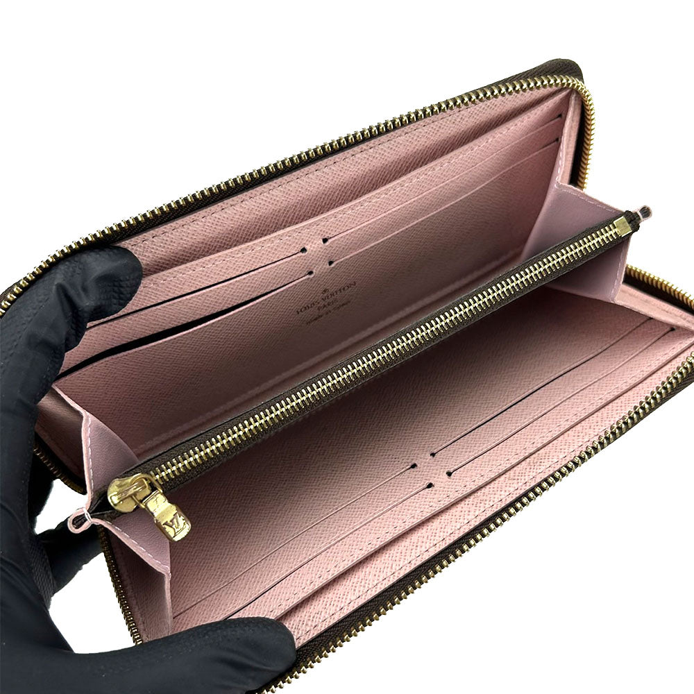 LOUIS VUITTON Long Wallet Purse M61298 Monogram Rose Valerie Portefeuille Clemence Women Used Authentic