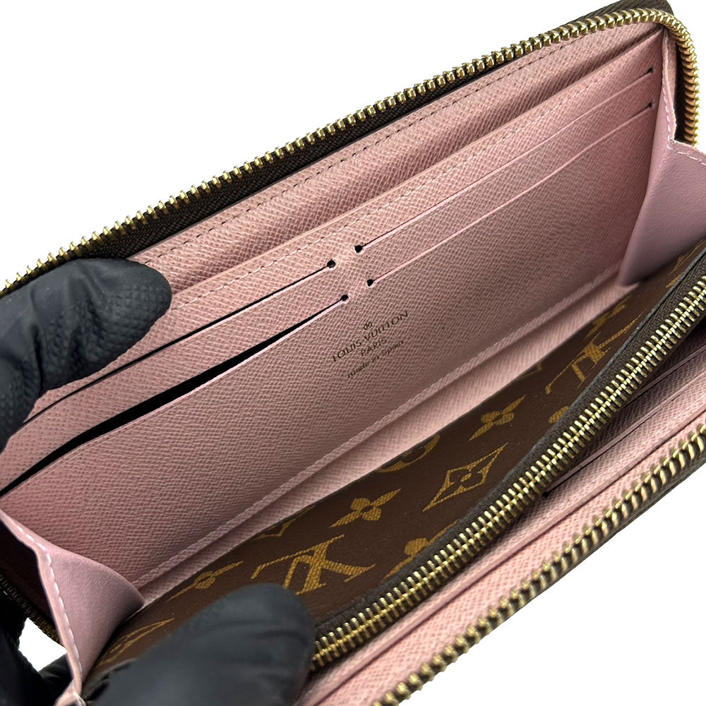 LOUIS VUITTON Long Wallet Purse M61298 Monogram Rose Valerie Portefeuille Clemence Women Used Authentic