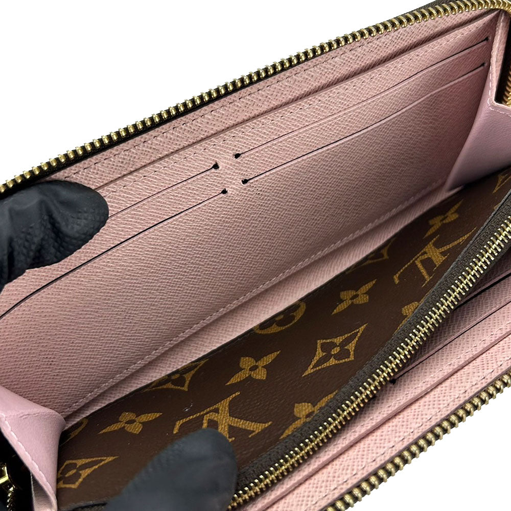 LOUIS VUITTON Long Wallet Purse M61298 Monogram Rose Valerie Portefeuille Clemence Women Used Authentic
