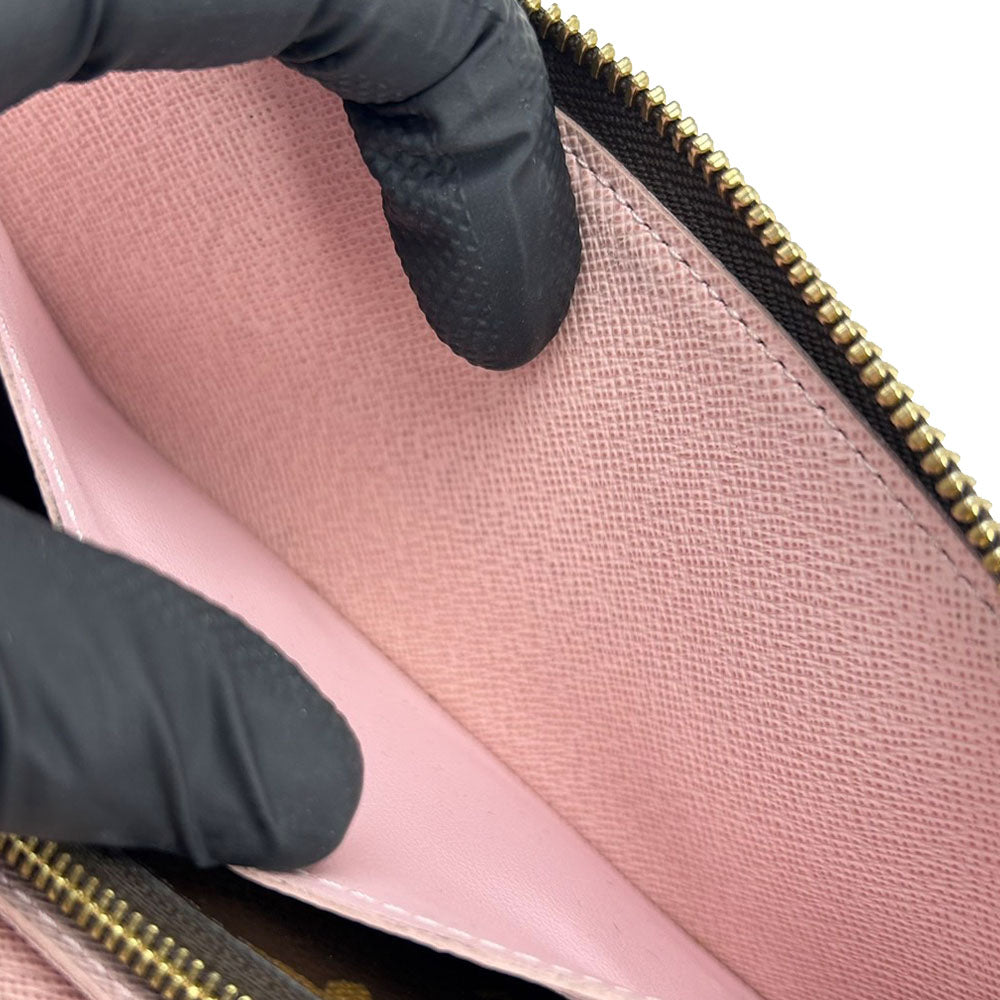 LOUIS VUITTON Long Wallet Purse M61298 Monogram Rose Valerie Portefeuille Clemence Women Used Authentic