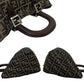 FENDI Handbag Canvas, Leather Brown Zucca FF Pattern Women Used Authentic