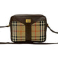 BURBERRY Shoulder Bag Canvas, Leather Brown Nova Check Shadow Horse logo Metal Women Used Authentic