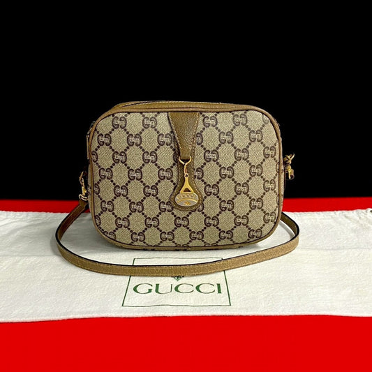 GUCCI Shoulder Bag Leather, PVC Brown gucci plus Women Used Authentic