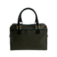 CELINE Handbag Leather, PVC black Macadam Blason Triomphe Pattern Women Used Authentic