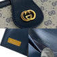 GUCCI Bifold Wallet Leather, PVC Navy Micro GG logo Women Used Authentic
