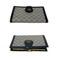 GUCCI Bifold Wallet Leather, PVC Navy Micro GG logo Women Used Authentic