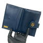 GUCCI Bifold Wallet Leather, PVC Navy Micro GG logo Women Used Authentic