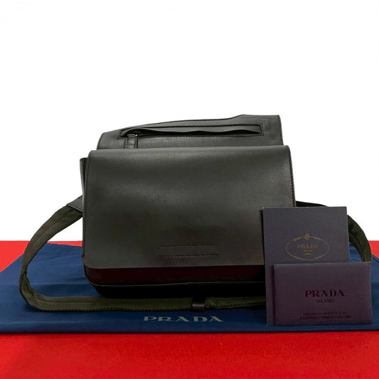 PRADA Shoulder Bag leather Brown