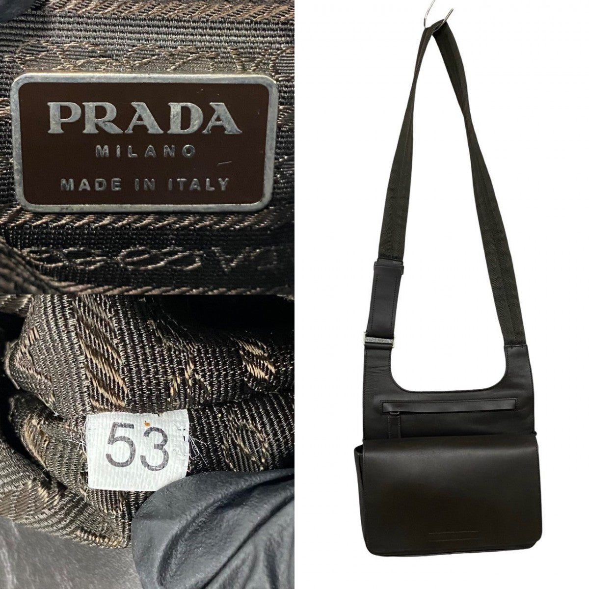 PRADA Shoulder Bag leather Brown