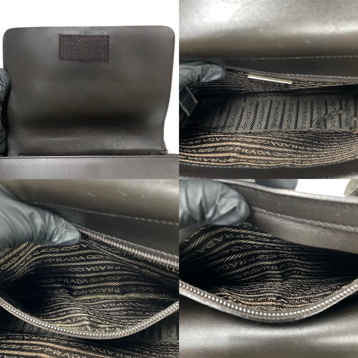 PRADA Shoulder Bag leather Brown