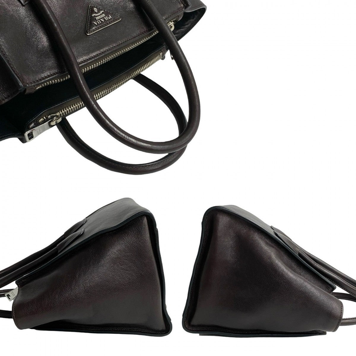 PRADA Shoulder Bag leather Brown